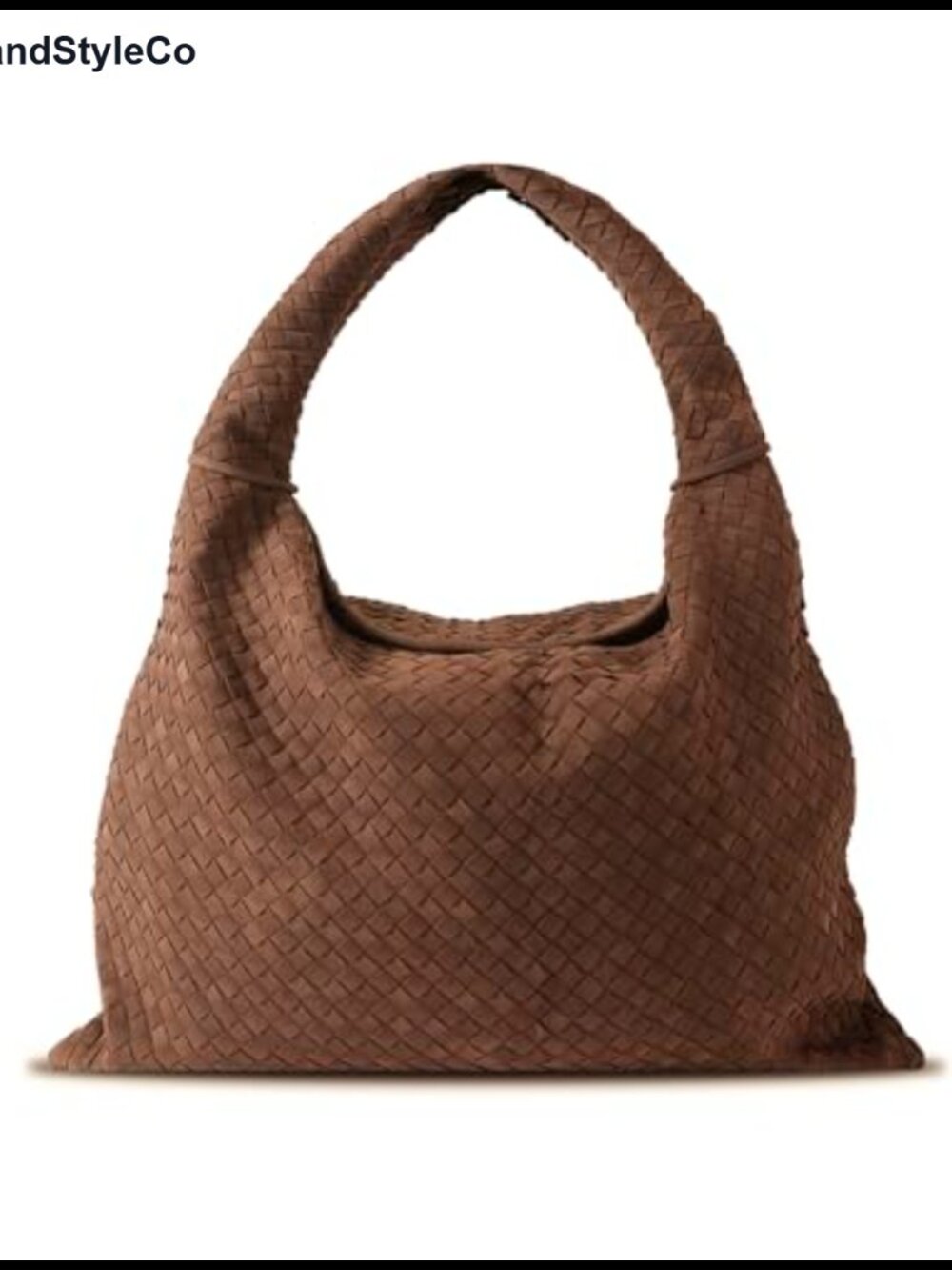 Hand Woven Vegan Leather Tote Oversize Suede Hobo Shoulder Bag